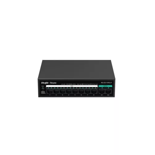 Reyee RG-ES110FG-P 8-Port 10/100 Mbps with 2-Port Gigabit Unmanaged PoE Switch