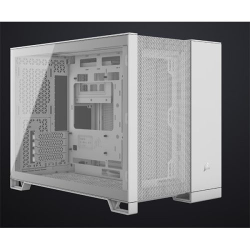CORSAIR Ház Micro-ATX 2500D AIRFLOW, Tápegység nélkül, Edzett Üveg, fehér