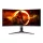 AOC Ívelt Gaming 180Hz VA monitor 34" CU34G2XP/BK, 3440x1440, 21:9, 430cd/m2, 1ms, 2xHDMI/DisplayPort/USBx4