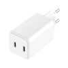 SANDBERG Hálózati töltő, AC Charger Dual UDB C PD 65W EU