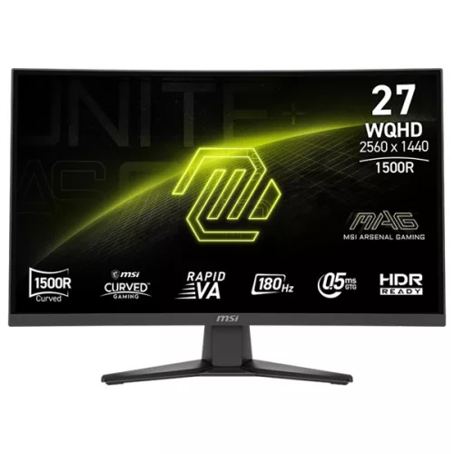 MSI Monitor GAMING MAG 275CQF E18 Ívelt 27" WQHD 2560x1440 180Hz Rapid VA 1500R, 5000:1, 0,5ms, 2x HDMI,DP, USB-C