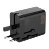 NEWELL GAN gyorstöltő adapter utazáshoz, 65W, AC aljzat, 1 db USB-A port 2 db USB-C port, kivehető dugók