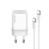 COLORWAY AC töltő GaN Mini CW-CHS052PDC-WT 25W PD port PPS USB-C fehér kábel Type-C