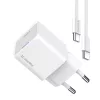 COLORWAY AC töltő GaN Mini CW-CHS052PDC-WT 25W PD port PPS USB-C fehér kábel Type-C