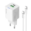 COLORWAY AC töltő GaN Mini CW-CHS053PDC-WT 30W PD port PPS USB (Type-C PD + USB QC4.0) kábel Type-C