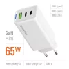 COLORWAY AC töltő GaN Mini CW-CHS058PD-WT 65W PD port PPS USB (USB-2C1A) fehér