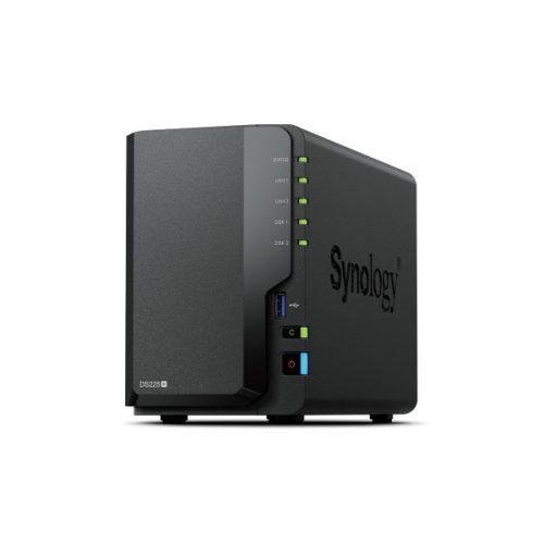 SYNOLOGY NAS 2 fiókos DS225+ Intel Celeron J4125 4x2GHz, 2GB DDR4, 1x2,5GbE, 1x1GbE, 2xUSB3.2Gen1