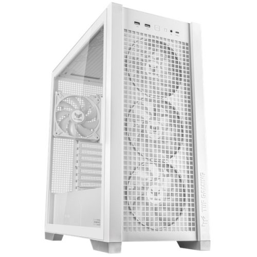 ASUS Ház TUF Gaming GT302, Tápegység nélkül, Fehér, Üvegfalú