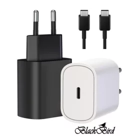   BLACKBIRD Hálózati Adapter T127 20W + Type-C kábel 1m, Fekete