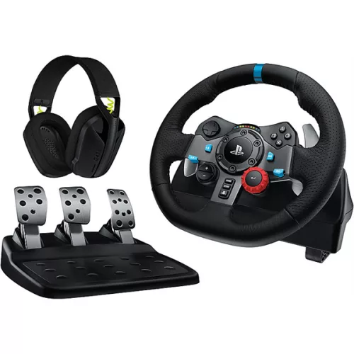 LOGITECH Játékvezérlő - G29 Driving Force Racing Kormány PS3/PS4/PS5/PC +  G435 Vezeték nélküli Gaming headset, fekete