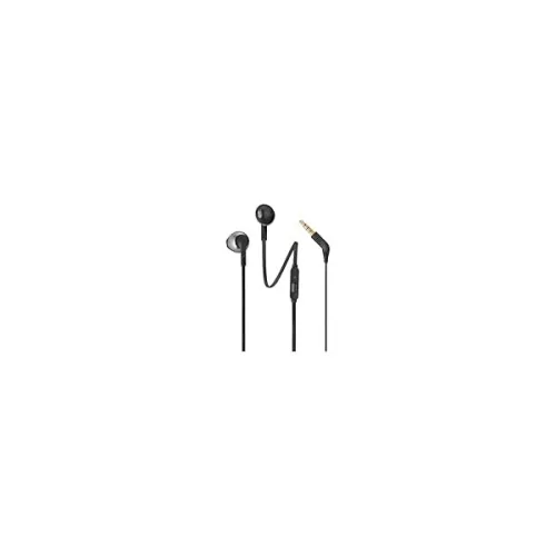 JBL T205 BLKE vezetékes füllhallgató, fekete, 3,5 jack, ear buds, 12,5 mm hangszóró, 1,2 m kábel, 34 g