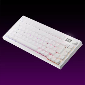   AVAX Vezetékes/Vezeték Nélküli Billentyűzet GM02 PRO USB, Fekete, Mechanikus, Yellow Switch, HUN, fehér