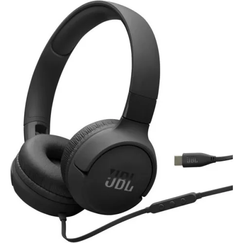 JBL Tune 520C vezetékes fejhallgató, fekete, beépített mikrofon, over ear, kábel hossz 120 cm, 0,156 kg