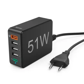   HAMA 201630, FIC E3 HÁLÓZATI TÖLTŐ 51W 5 PORT (1XQC3.0, 3XUSB-A, 1XUSB-C PD)