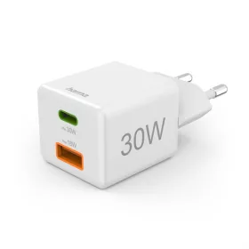   HAMA 201992, UNIVERZÁLIS HÁLÓZATI USB & TYPE-C  MINI TÖLTŐ,"PD/QC" (30W), FEHÉR