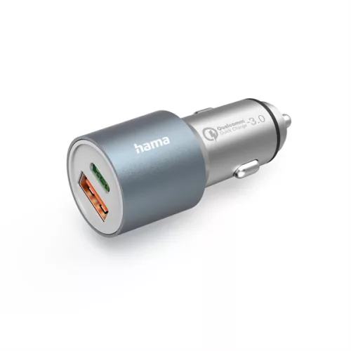 HAMA 201639, FIC E3 AUTÓS TÖLTŐ  USB DUPLA, 3A, QUALCOMM QC 3.0 (38W)