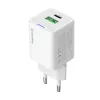 COLORWAY AC töltő adapter, CW-CHS062PD-WT GaN Mini 20W PD Port PPS USB (Type-C PD + USB QC4.0)
