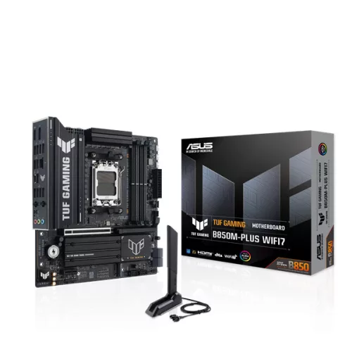 Asus Alaplap - AMD TUF GAMING B850M-PLUS WIFI7 AM5 (B850, ATX, 4xDDR5 8000+MHz, 4xSATA3, 3x M.2, HDMI+DP)