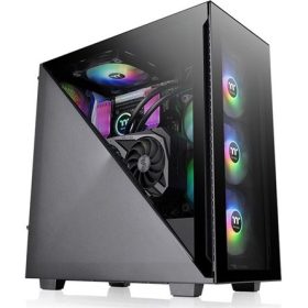   Thermaltake Divider 300 TG ARGB táp nélküli ablakos Mid Tower számítógépház fekete