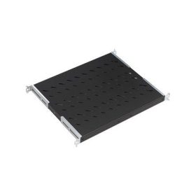   Lande 4 ponton rögzíthető univerzális 19" rack polc fekete