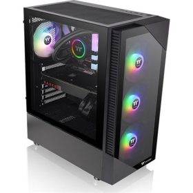   Thermaltake View 200 TG ARGB táp nélküli ablakos Mid Tower számítógépház fekete