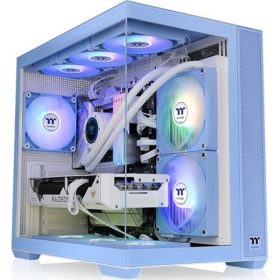   Thermaltake View 380 TG ARGB Hydrangea Blue táp nélküli ablakos Mid Tower számítógépház kék