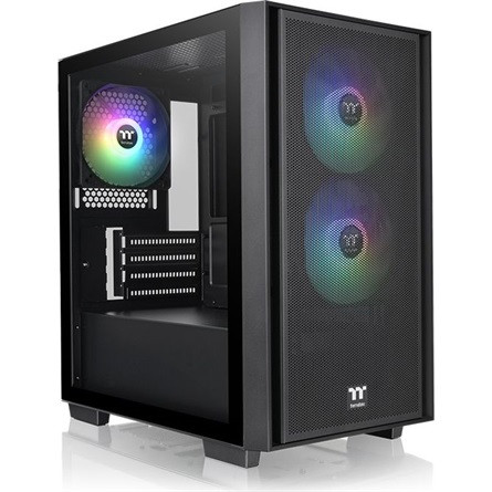 Thermaltake Versa H16 TG ARGB Black táp nélküli ablakos MT Mini Tower számítógépház fekete