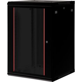   Lande PROlineB 600x600 lapraszerelt 18U 19" fali rack szekrény fekete