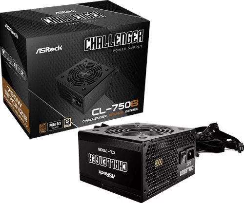 ASRock Challenger CL-750B 750W 80 PLUS BRONZE tápegység, fekete