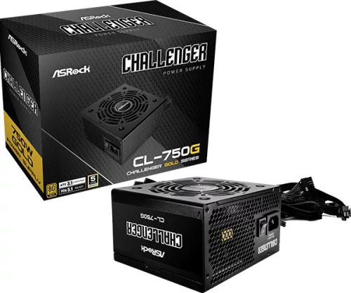 ASRock Challenger CL-750G 750W 80 PLUS GOLD tápegység, fekete