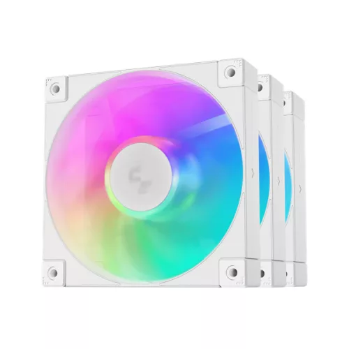 DeepCool Cooler 12cm - FD12 ARGB WH( (3in1) (27,6dB; max. 109,07 m3/h; 3pin csat; hydro bearing, ház hűtésre, PWM, fehé)