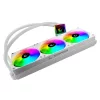 Rampage CPU Water Cooler - INFINITE V360 (Mágneses kijelző, 36,9dB max., 98,54 m3/h; 3x12cm, A-RGB LED, fehér)