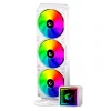 Rampage CPU Water Cooler - INFINITE V360 (Mágneses kijelző, 36,9dB max., 98,54 m3/h; 3x12cm, A-RGB LED, fehér)
