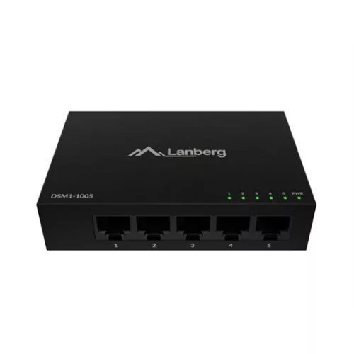Lanberg 5 portos Gigabit Desktop Switch, fémházas, 12V