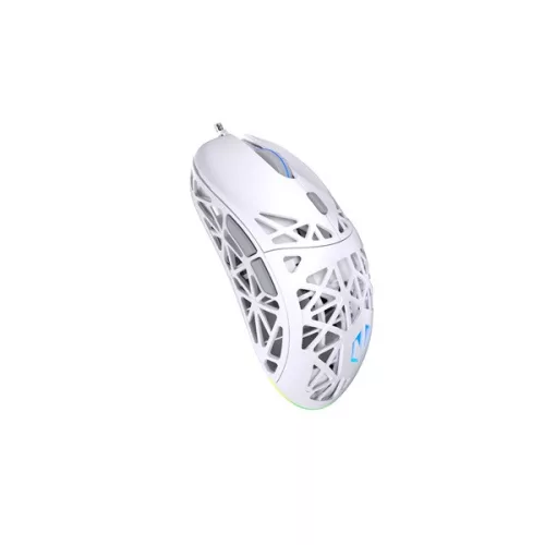 Endorfy Egér - LIV Onyx White (Honeycomb, 8000 DPI, ARGB, PixArt PAW3311, optikai, 1,8m, fehér)