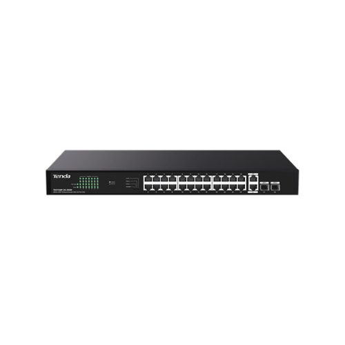 Tenda Switch PoE - TEG1128P-24-250W (24x1Gbps + 2x 1Gbps Uplink + 2x SFP;  24 af/at PoE+ port; 250W; rack-mount)