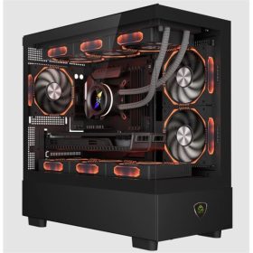  KEEP OUT Számítógépház - XC-301 GLASS (fekete, ablakos, 3x12cm ARGB venti, microATX, 1xUSB2.0, 1xUSB3.0)