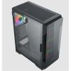 KEEP OUT Számítógépház - XC-901 PRO (fekete, ablakos, 4x12cm ARGB venti, microATX,  1xUSB3.0, 1xType-C)