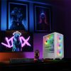Spirit of Gamer Számítógépház - REBEL NX White (fekete, ablakos, 4x12cm ventilátor, alsó táp,  ATX, 1xUSB3.0, 2xUSB2.0)