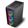 Spirit of Gamer Számítógépház - REBEL NX Black (fekete, ablakos, 4x12cm ventilátor, alsó táp,  ATX, 1xUSB3.0, 2xUSB2.0)
