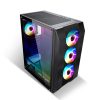 Spirit of Gamer Számítógépház - Rogue VI RGB (fekete, ablakos, 4x12cm ventilátor, alsó táp,  ATX, 1xUSB3.0, 2xUSB2.0)