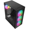 Rampage Számítógépház - PLAID V1 (fekete; üveg; ATX; alsó táp; 4x120mm RGB, 1xUSB3.0 + 2xUSB2.0)