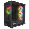 Rampage Számítógépház - VEGA V2 (fekete; üveg; mATX; alsó táp; 4x120mm RGB, 1xUSB3.0 + 2xUSB2.0)