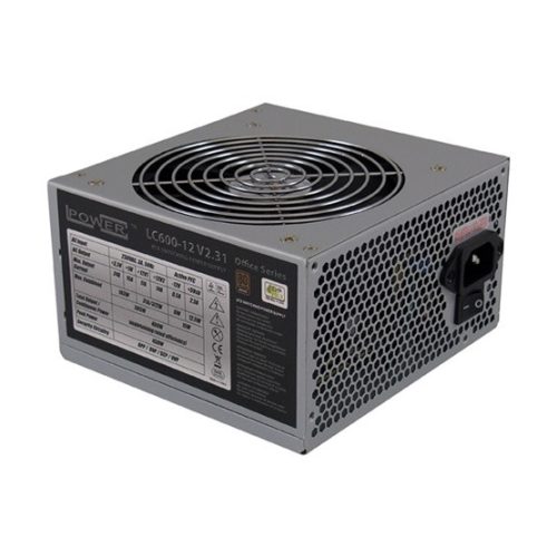LC Power 600W - LC600H-12 V2.31 - Office Series - ATX V2.31 - nem moduláris - Szürke Tápegység