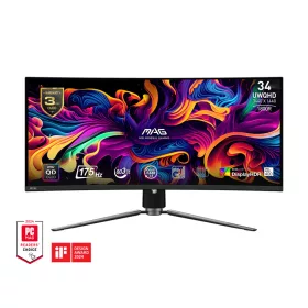   MSI MAG 341CQP QD-OLED - 34" UWQHD 175Hz 21:9 ívelt monitor, fekete
