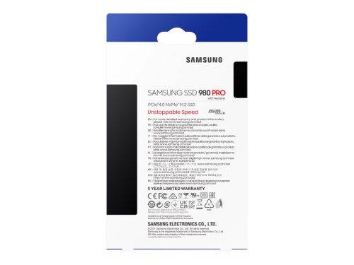 SAMSUNG SSD Belső, 2TB, 980 PRO, Heat-Sink, PCIe 4.0, 1200 TBW