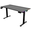 The G-Lab Gamer Asztal - K DESK PLATINIUM (140x75cm, fém, pohár, fejhallgatótartó, fekete, motoros magasság áll., RGB)