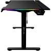 The G-Lab Gamer Asztal - K DESK PLATINIUM (140x75cm, fém, pohár, fejhallgatótartó, fekete, motoros magasság áll., RGB)