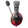 Snopy Fejhallgató - SN-4488 (mikrofon, 3.5mm jack, hangerőszabályzó, nagy-párnás, 2.1m kábel, fekete-piros)