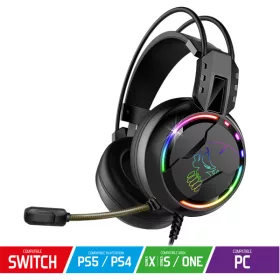   Spirit of Gamer Fejhallgató - PRO-H7 (MultiPlatform, mikrofon, 3.5mm jack, hangerőszabályzó, 2m kábel, fekete)